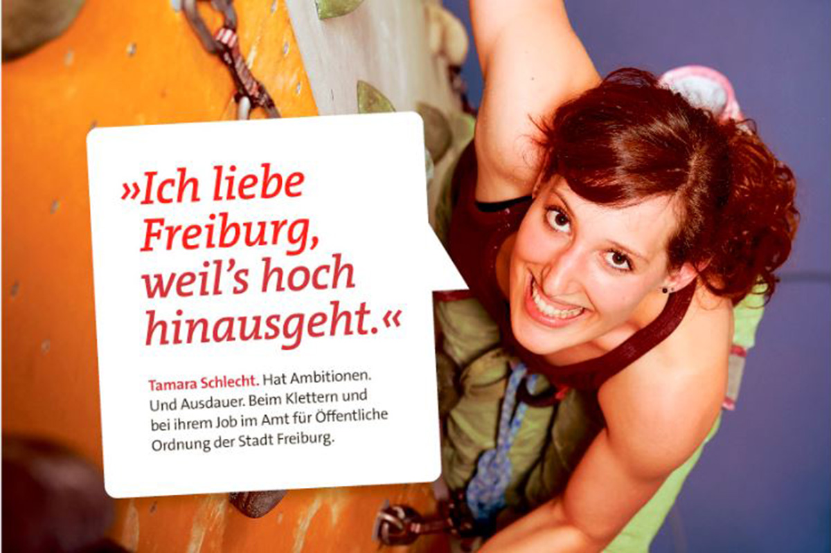 Werbeplakat für die Stadt Freiburg als Arbeitgeberin