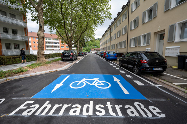 Fahrradstraße in der Stuttgarter Straße