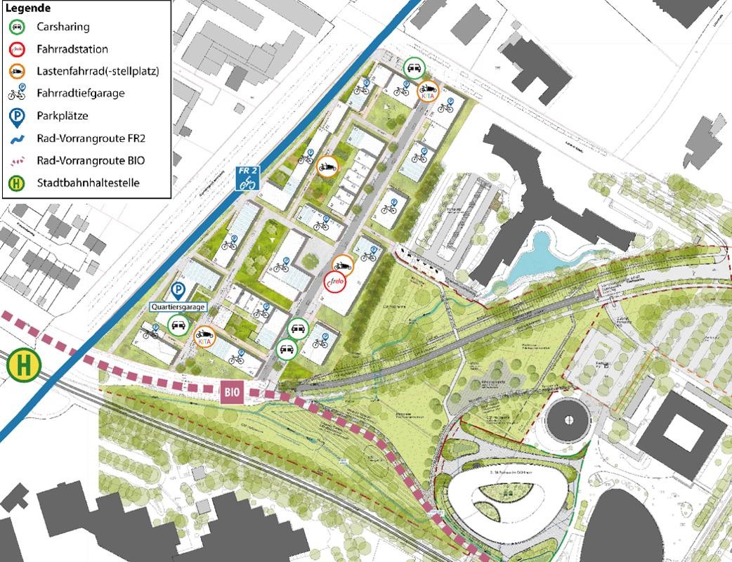 zum Vergößern klicken Grafischer Plan des Mobilitätskonzepts