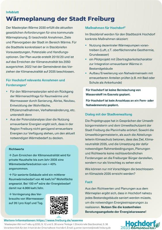Wärmeplanung in Hochdorf Infos Infotblatt Wärmeplanung