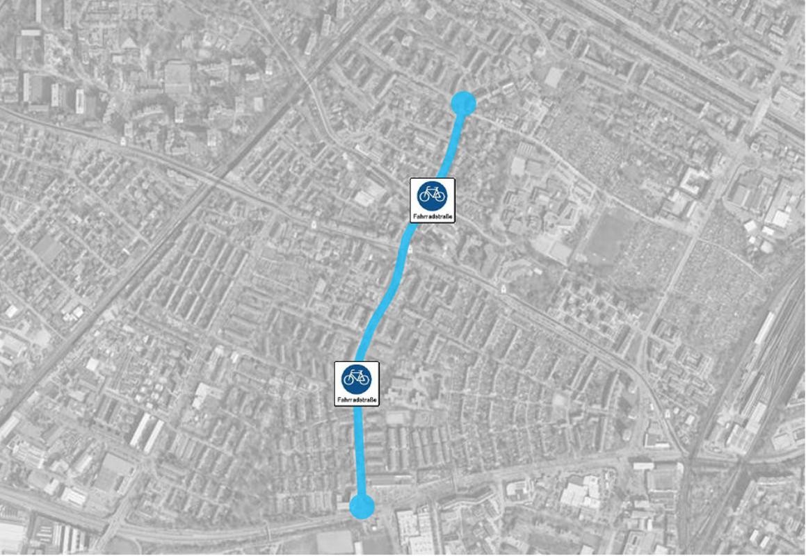 Planzeichnung Radweg