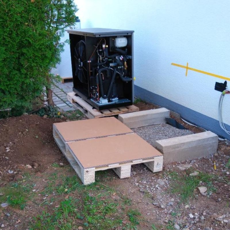Wärmepumpe neben dem Gebäude Wärmepumpe neben dem Gebäude