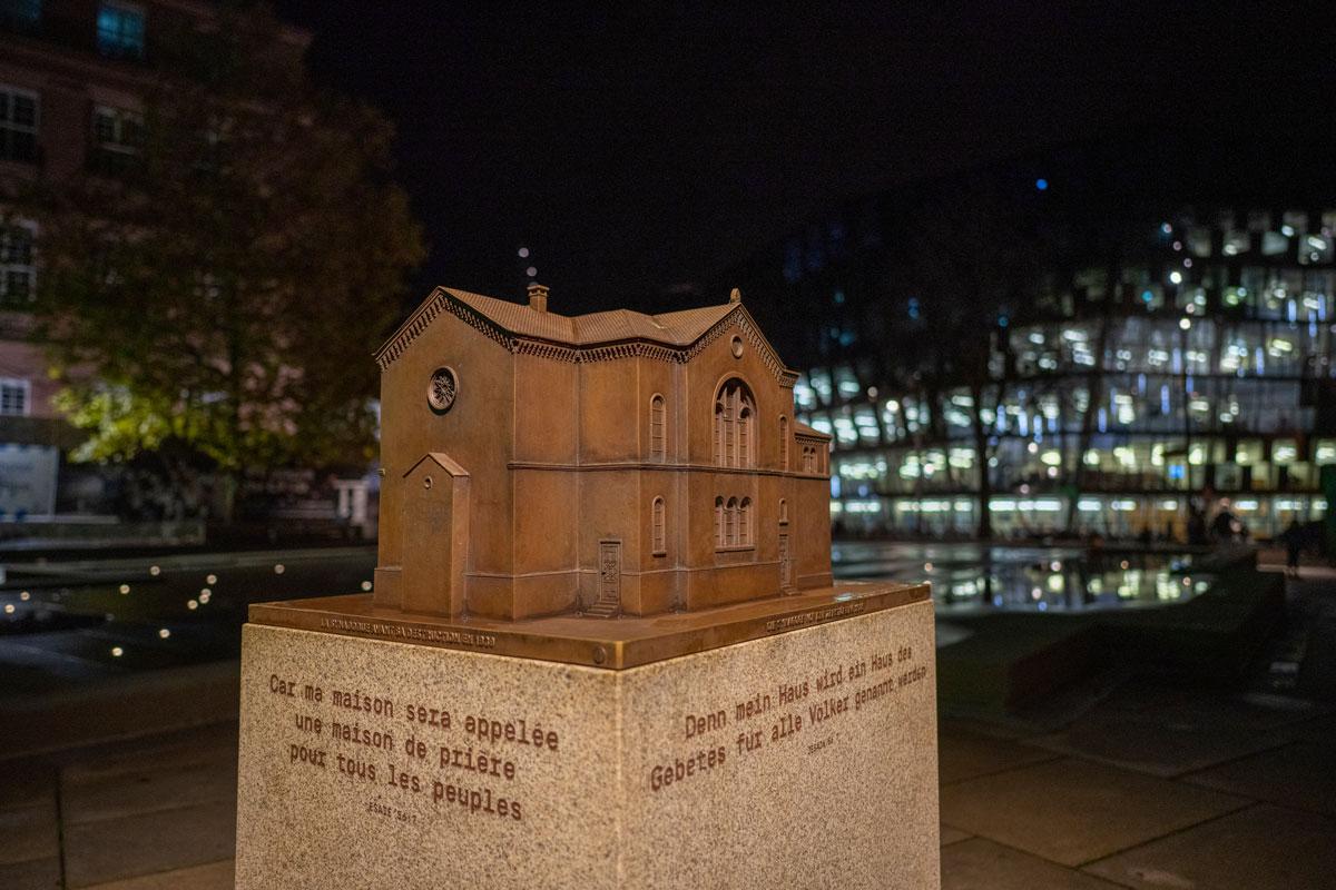 Modell der zerstörten Synagoge