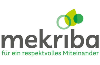 Schriftzug: mekriba, für ein respektvolles Miteinander