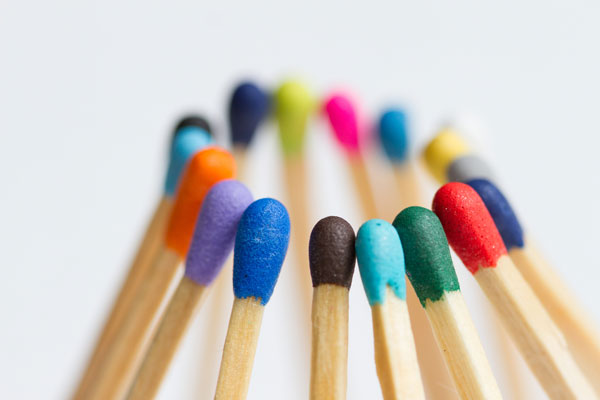 Bunte Streichhölzer