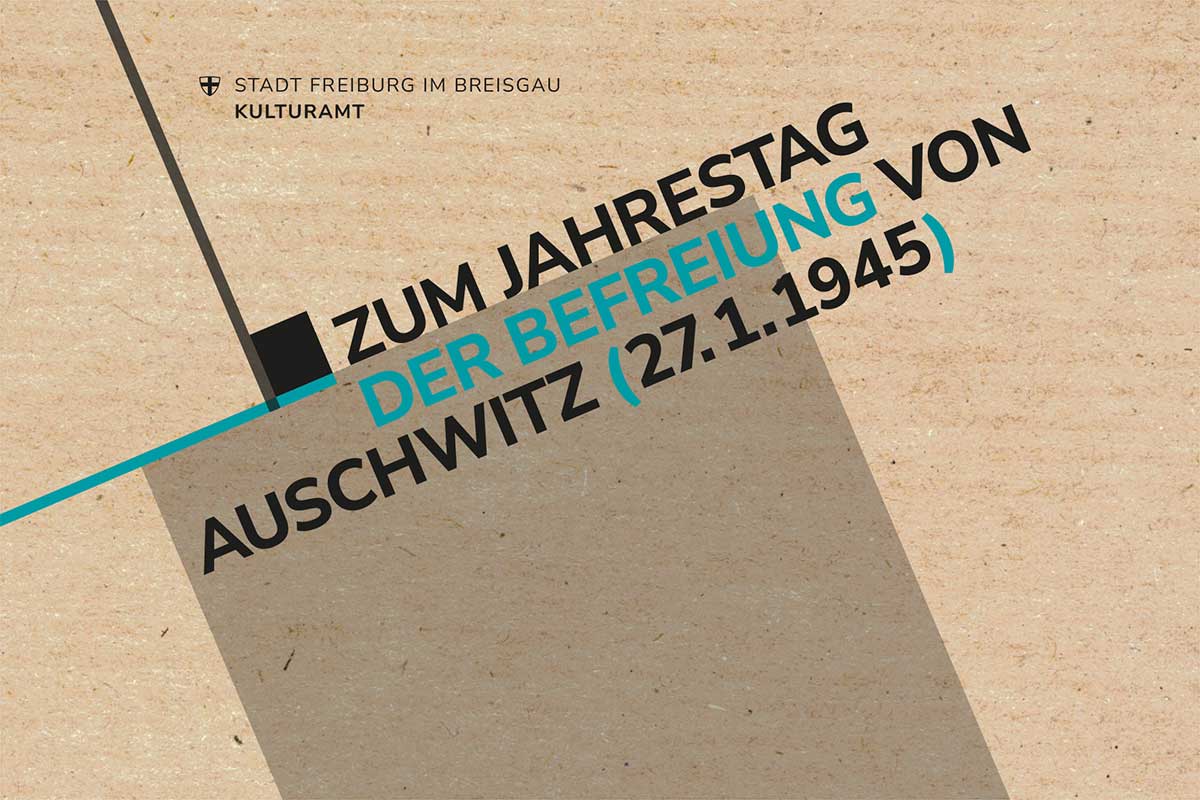 Karte mit Aufruck "Zum Jahrestag der Befreiung von Auschwitz (27.1.1945)"