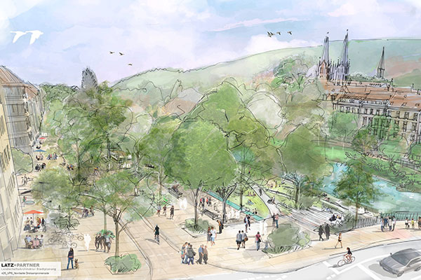 Aquarellskizze der Dreisam