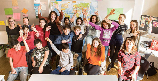 Gute Stimmung: An der Albert-Schweitzer-Schule II tragen Lehrende und Lernende zu einem guten Lernklima bei. (Foto: A. J. Schmidt)