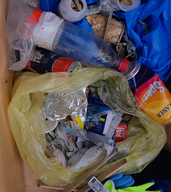 Müll, der in der Natur gesammelt wurde.