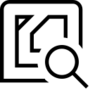 Icon Lupe mit Text