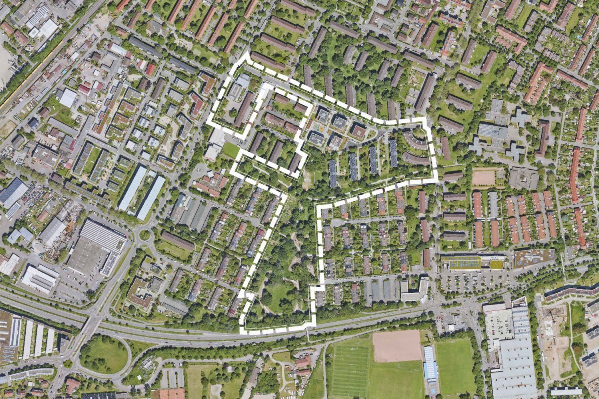 Luftbild von Gebäuden