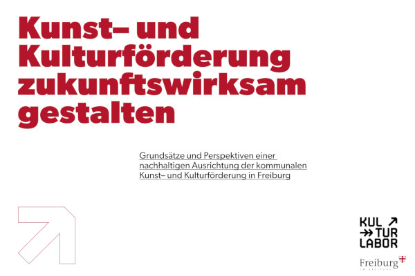 Deckblatt des Grundsatzpapiers, Titel: "Kunst- und Kulturförderung zukunftswirksam gestalten"