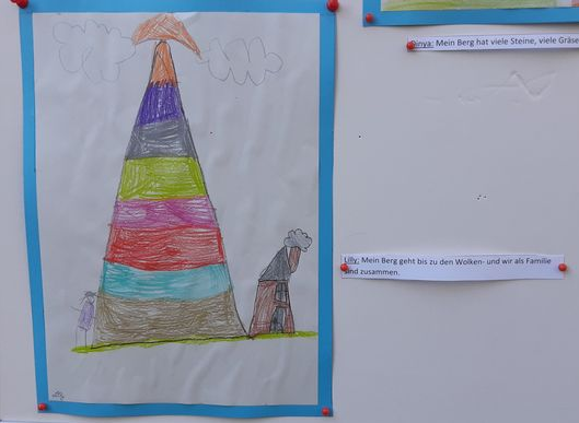 Kinderzeichnungen vom Berg.