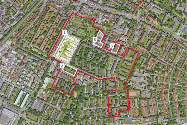 Grafik zur städtebaulichen Rahmenplanung Belchenstraße/ Blauenstraße