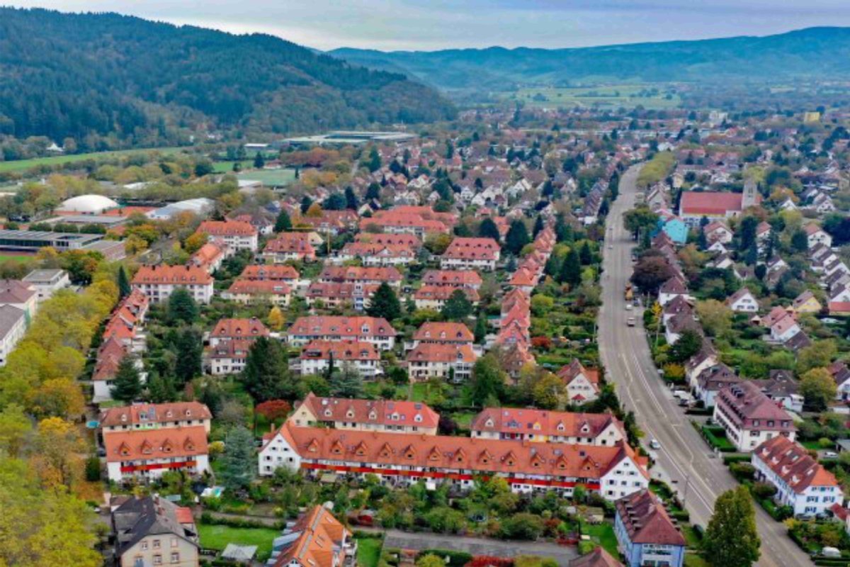 Luftbild auf den Siedlungsbereich in Waldsee