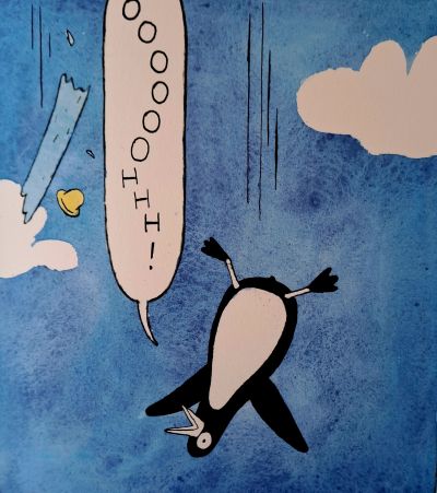 Illustration mit dem Pinguin