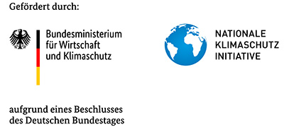 Logo "Gefördert durch: Bundesministreium für Wirtschaft und Klimaschutz, Nationale Klimaschutzinitiative"