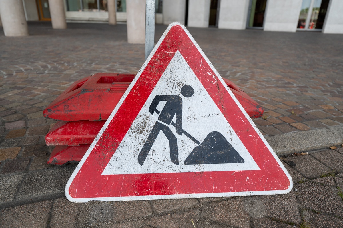 Ein Baustellenschild