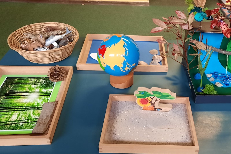 Verschiedene Stationen der Erde.