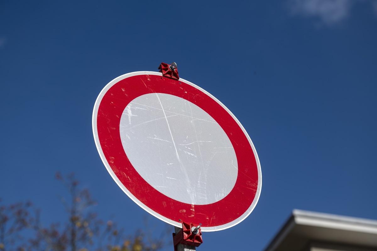 Ein Durchfahrt verboten Schild.