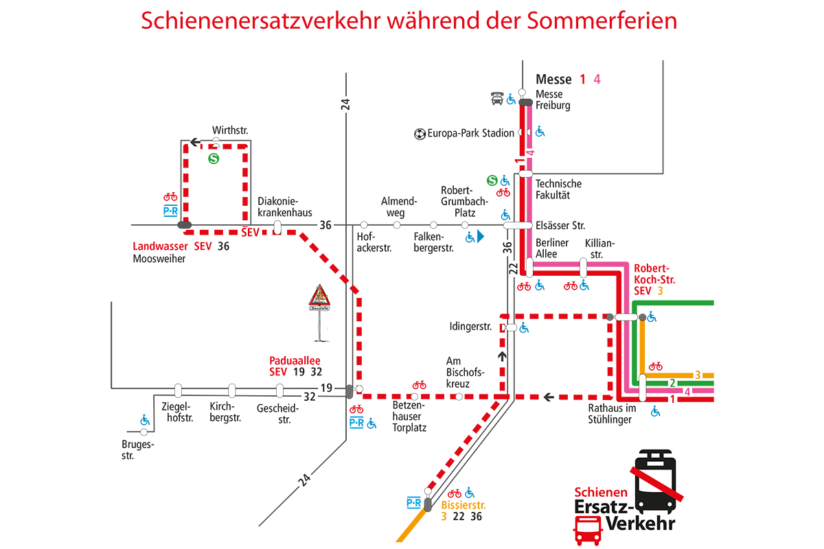 Grafik Schienenersatzverkehr während der Sommerferien