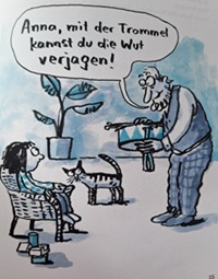 Buchauszug: Anna und ihr Opa mit der Trommel.