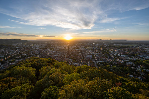 Blick vom Schlossberg auf Freiburg
