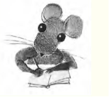 Eine Maus schreibt einen Brief.