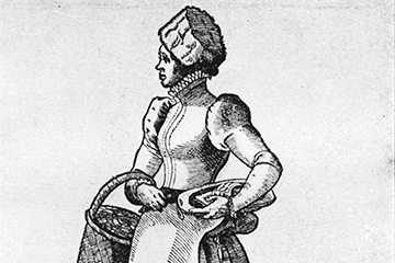 Magd trägt einen Korb