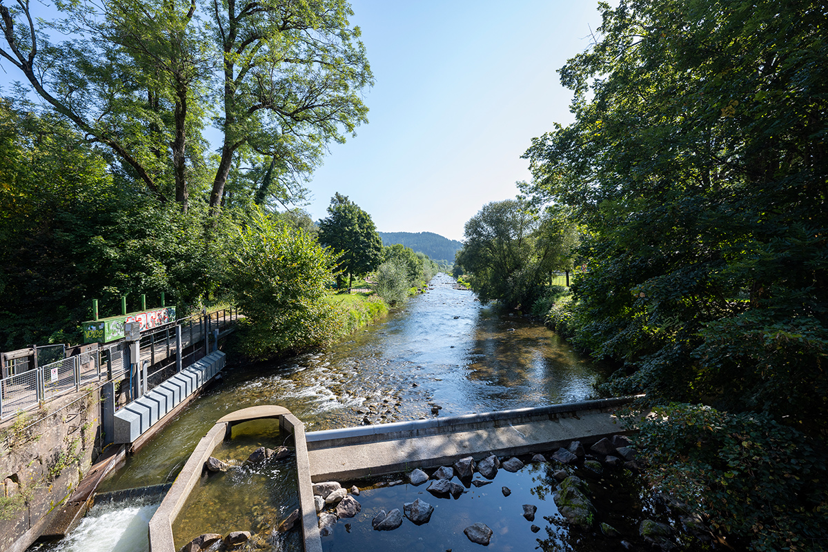 Fluss mit Stauvorrichtung