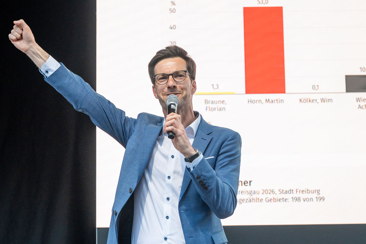 Oberbürgermeister Martin Horn nach seiner Wiederwahl