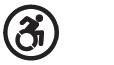 Für gehbehinderte oder auf einen Rollstuhl angewiesene Menschen zugänglich Für gehbehinderte oder auf einen Rollstuhl angewiesene Menschen zugänglich