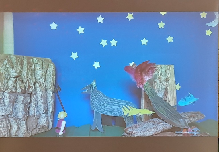 Eine Kulisse zum Puppentheater.