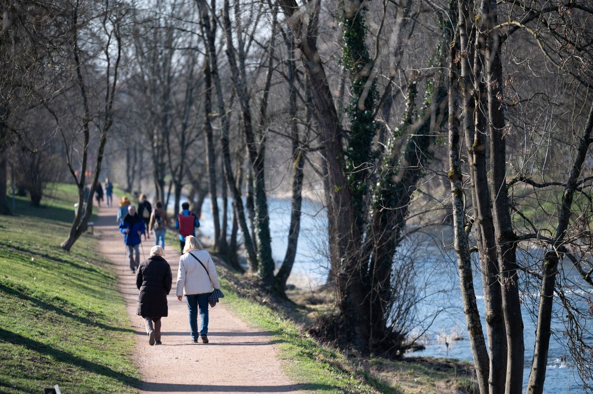 Spaziergänger an der Dreisam