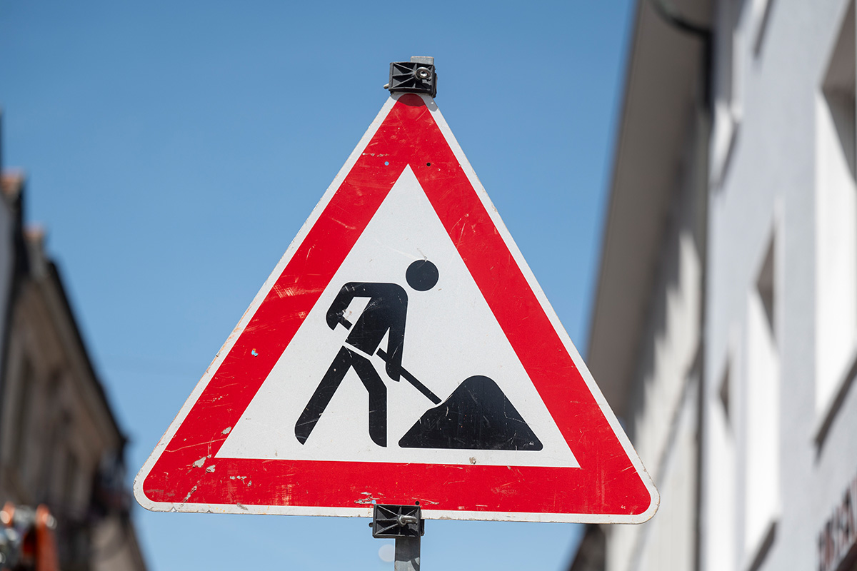 Baustellenschild
