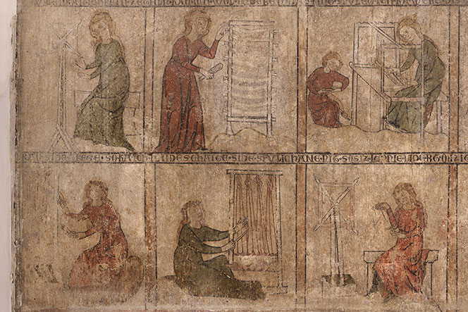 Frauen bei der Stoffherstellung