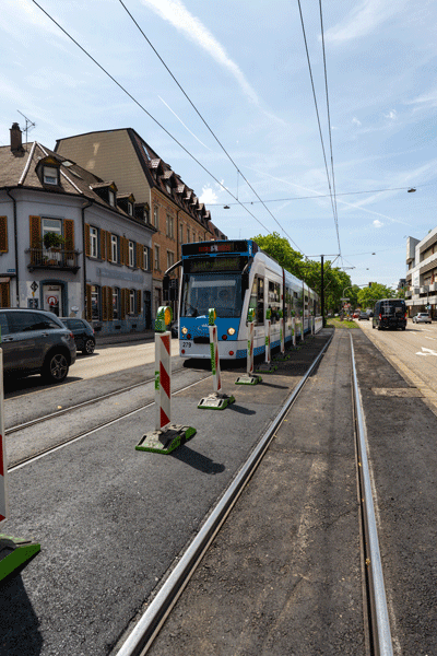 Gleisbett auf Höhe der Ganter Brauerei