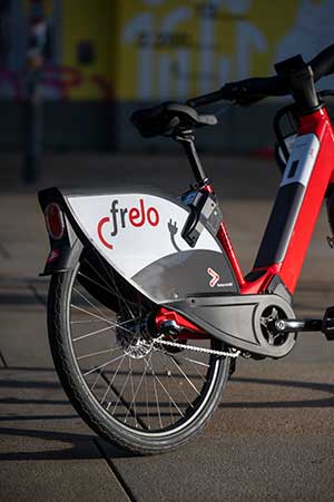 Hinterrad eines frelo-Fahrrads