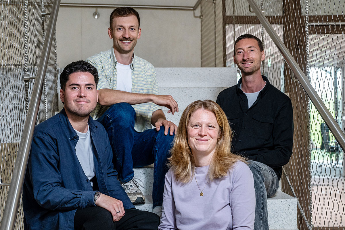 Das Innovationsteam der Stadt Freiburg v.l.n.r, Duane Meurer, Lukas Birkenmaier, Celina Gunkelmann, Julian Schletz