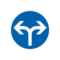 Blaues Verkehrsschild
