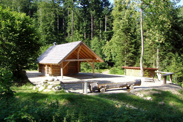 Waldhütte mit Grillstelle