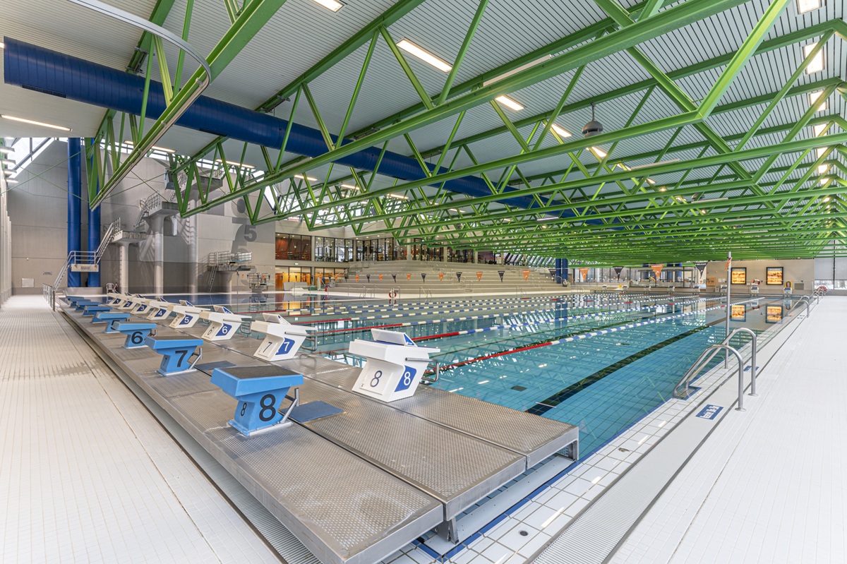 Die fahrbare Brücke im Westbad.