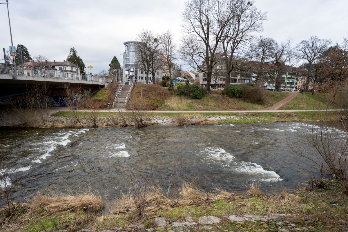 Abschnitt der Dreisam, in dem man im Winter baden darf