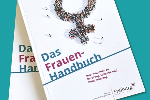 Flyer des  Freiburger Frauenhandbuchs