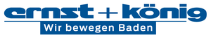 Logo ernst + könig mit Slogan "Wir bewegen Baden"