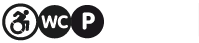 barrierefrei erreichbar, rollstuhlgerecht, rollstuhlgerechtes WC, Parkplatz Piktogramm: barrierefrei erreichbar, rollstuhlgerecht, rollstuhlgerechtes WC, Parkplatz