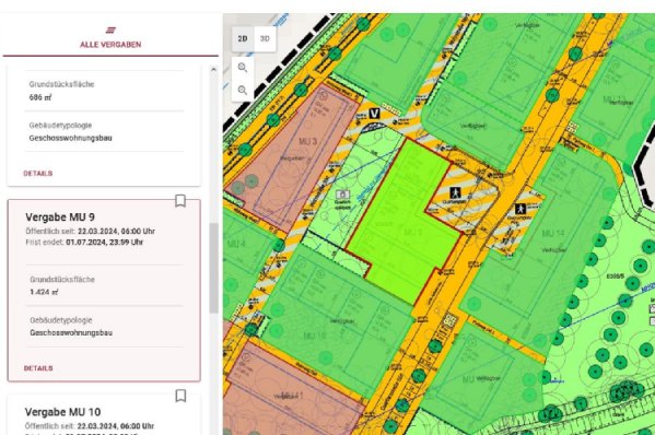 Vermarktungsplattform für städtische Grundstücke