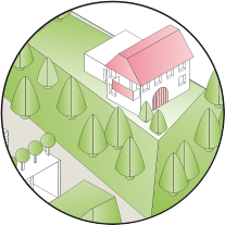 Hochpreisiger Wohnraum in den Hanglagen