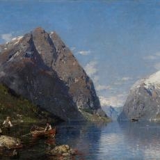 Georg Anton Rasmussen, Ein norwegischer Fjord im Sommer, o.D. (Museum Kunst der Westküste, Alkersum/Föhr, Foto: Lukas Spörl)