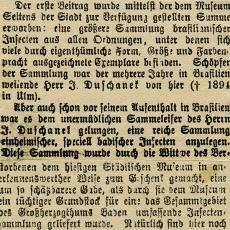 Excerpt from the Freiburger Tagblatt, 22 January 1896. SAF C3 / 241/1